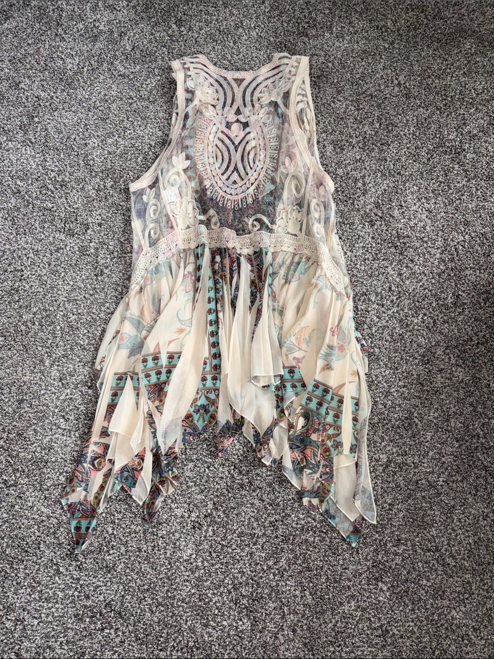 ORIGAMI Cardigan LACE KIMONO WESTERN Boho Vest - Picture 7 of 9